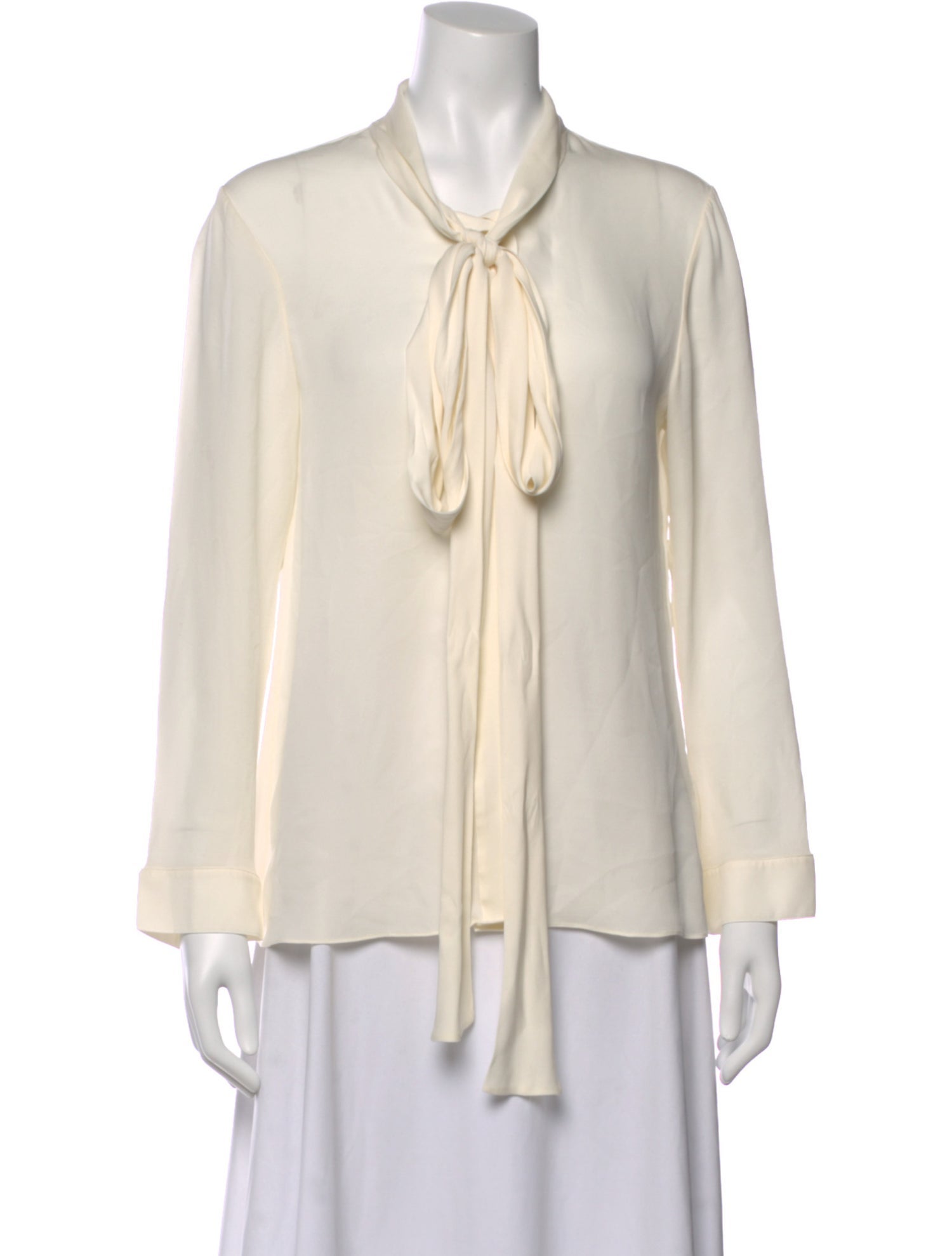 Khaite Silk Tie Neck Blouse