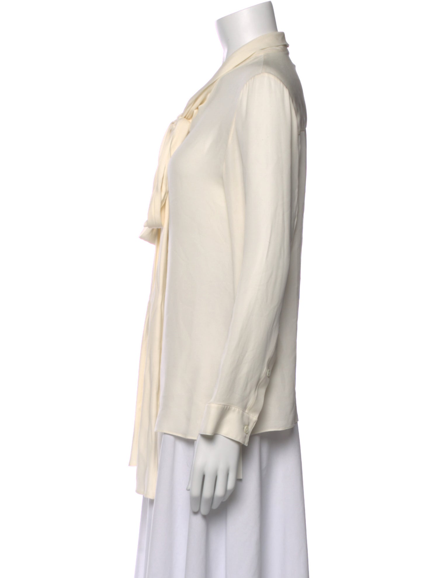 Khaite Silk Tie Neck Blouse