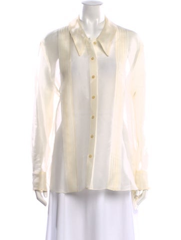 Pre-owned Khaite Silk Long Sleeve Blouse In Neutral