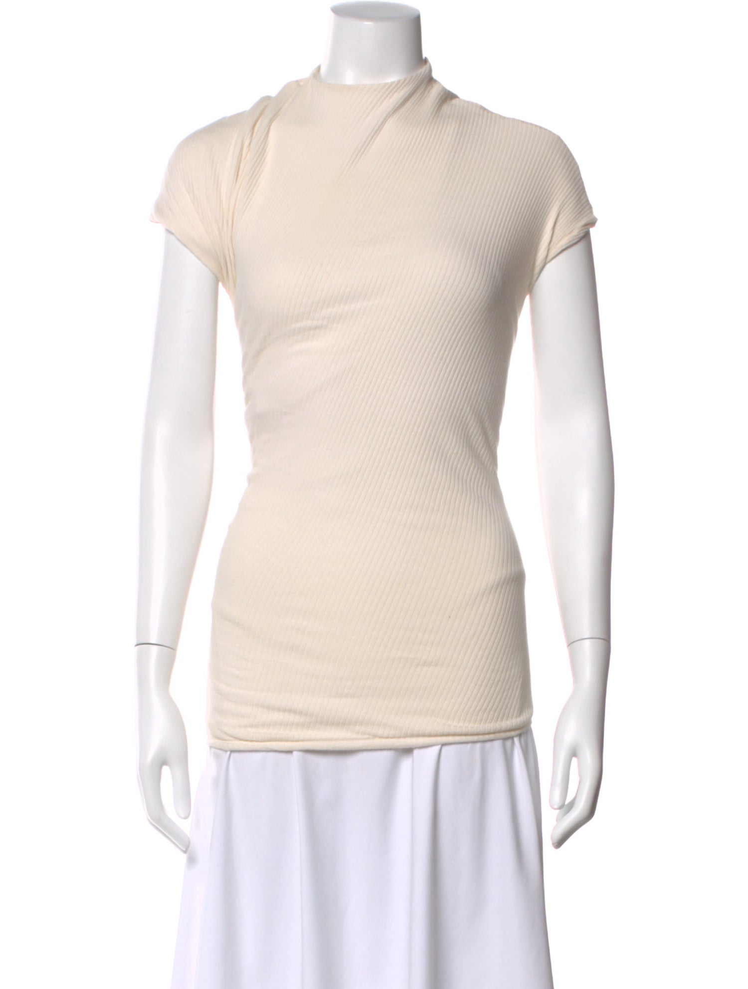 Khaite Mock Neck Short Sleeve Top