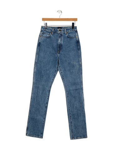 Pre-owned Khaite High-rise Straight Leg Jeans In Blue