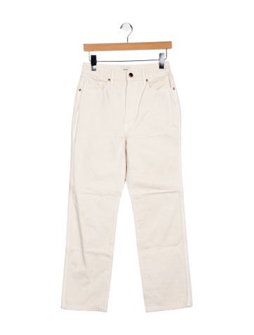 Pre-owned Khaite High-rise Wide Leg Jeans In Neutral