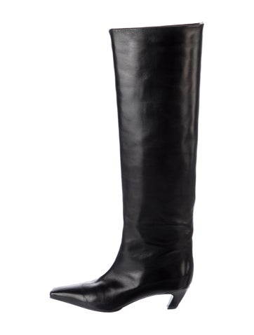 Pre-owned Khaite Leather Boots In Black