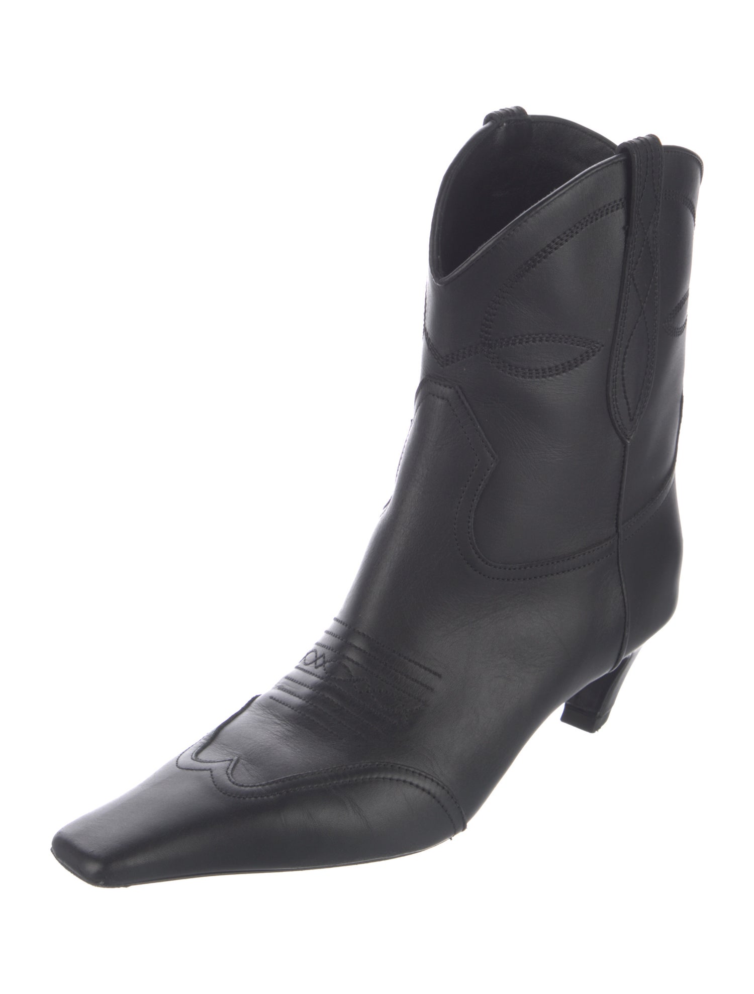 Khaite Leather Western Boots
