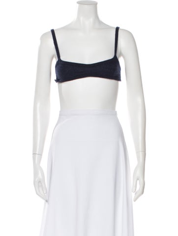 Pre-owned Khaite Cashmere Square Neckline Sports Bra In Black