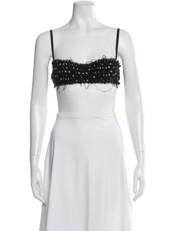 Pre-owned Khaite Silk Polka Dot Print Crop Top In Neutral