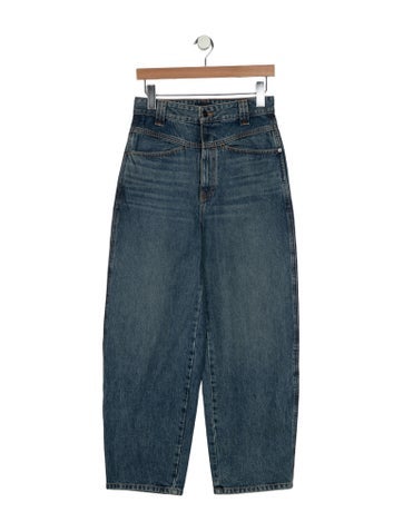 Pre-owned Khaite High-rise Straight Leg Jeans In Blue