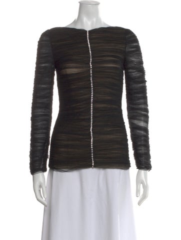 Pre-owned Khaite Square Neckline Long Sleeve Top W/ Tags In Black