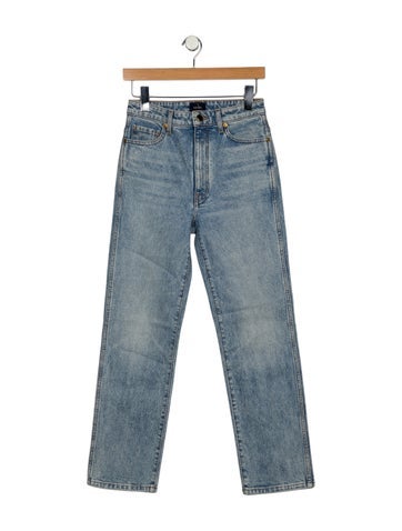 Pre-owned Khaite High-rise Straight Leg Jeans In Blue