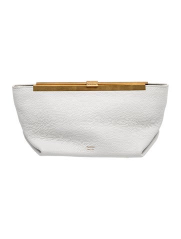 Pre-owned Khaite Leather Clutch In White