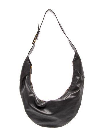 Pre-owned Khaite Leather Shoulder Bag In Black