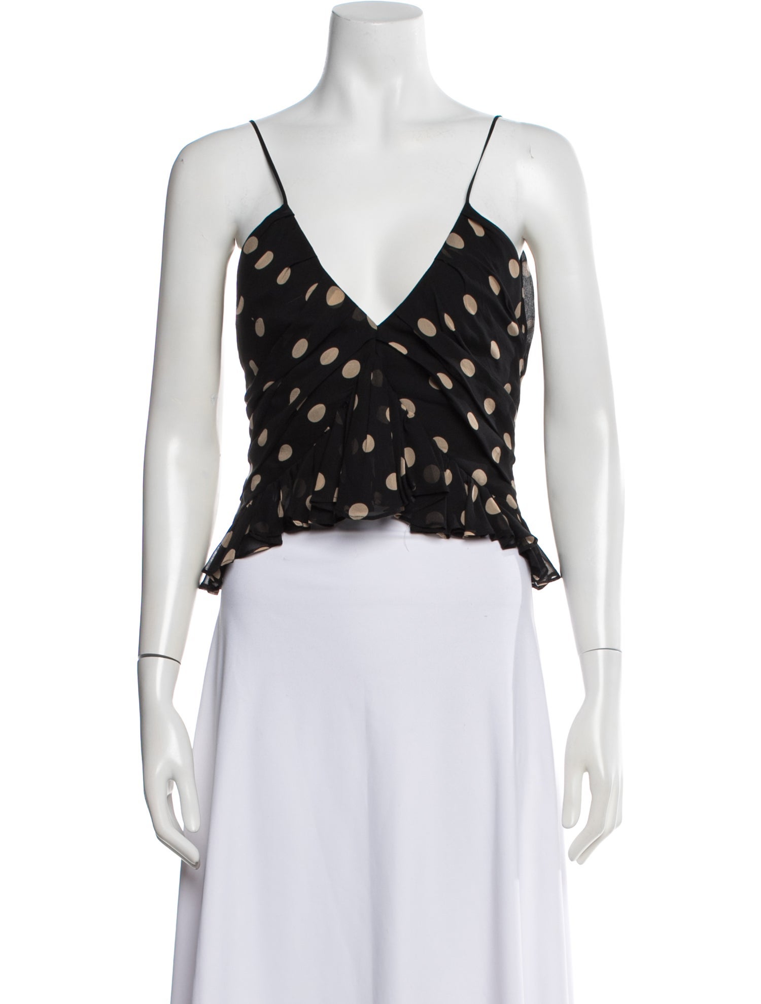 Khaite Silk Polka Dot Print Top