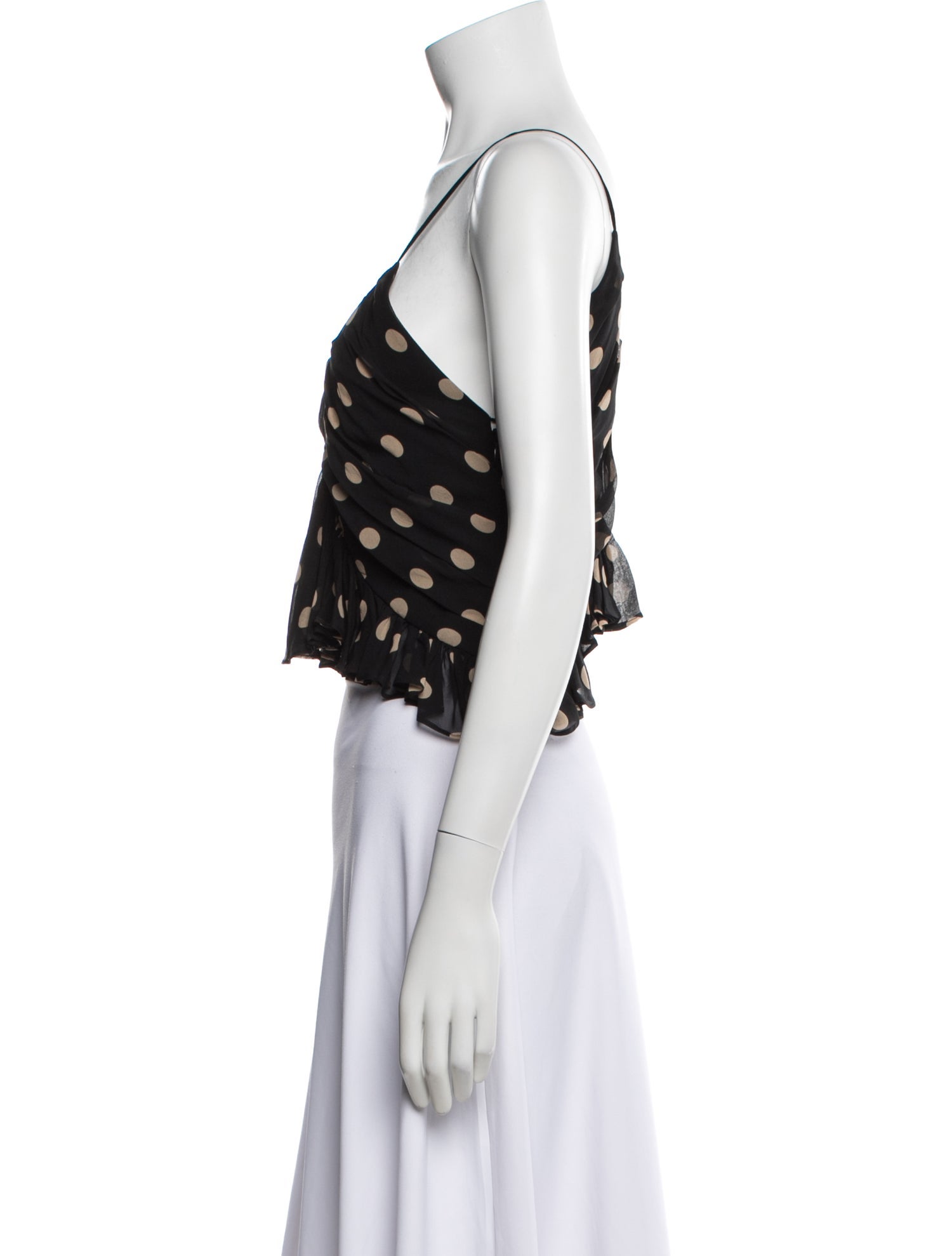 Khaite Silk Polka Dot Print Top