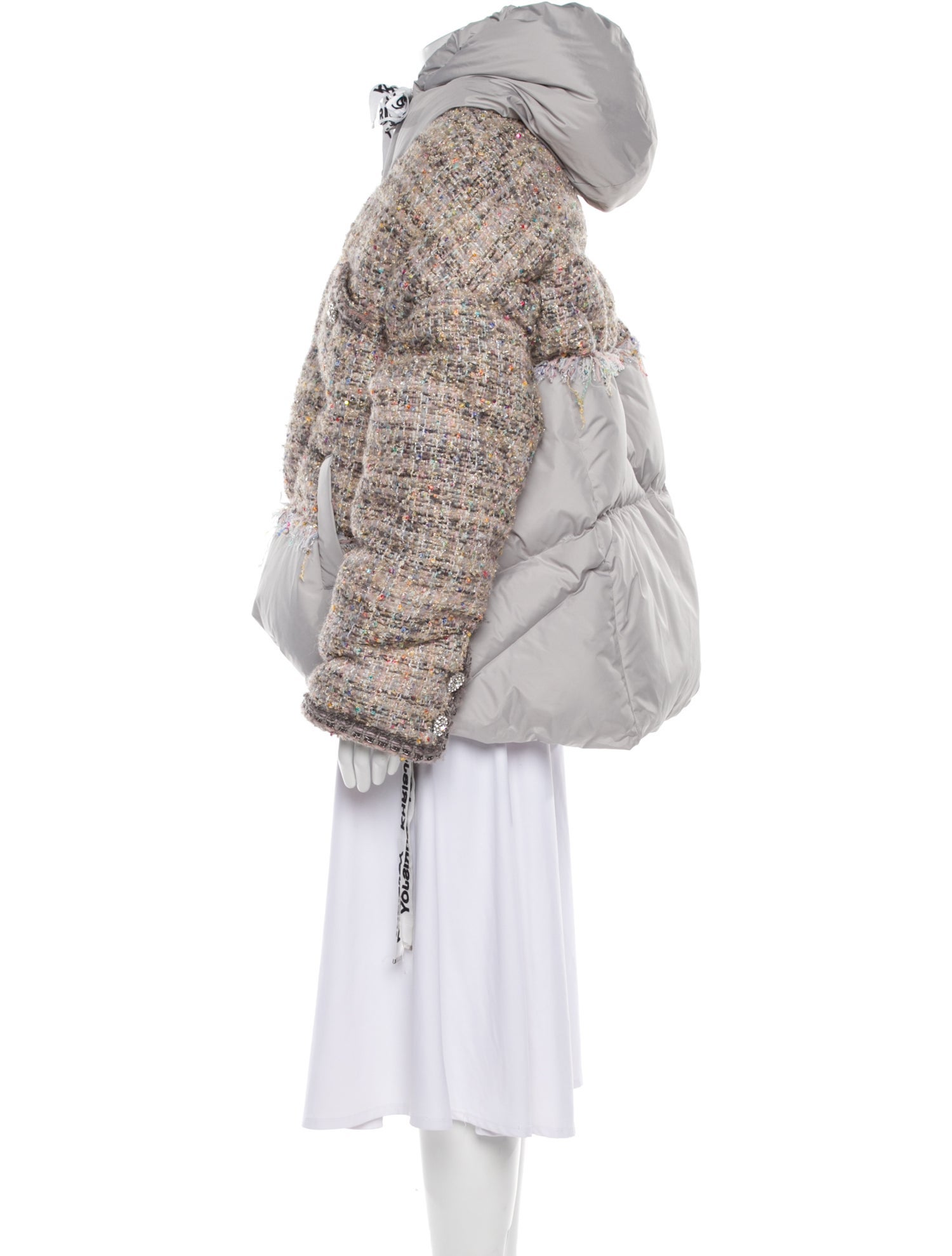 Khrisjoy Tweed Tweed Pattern Down Coat