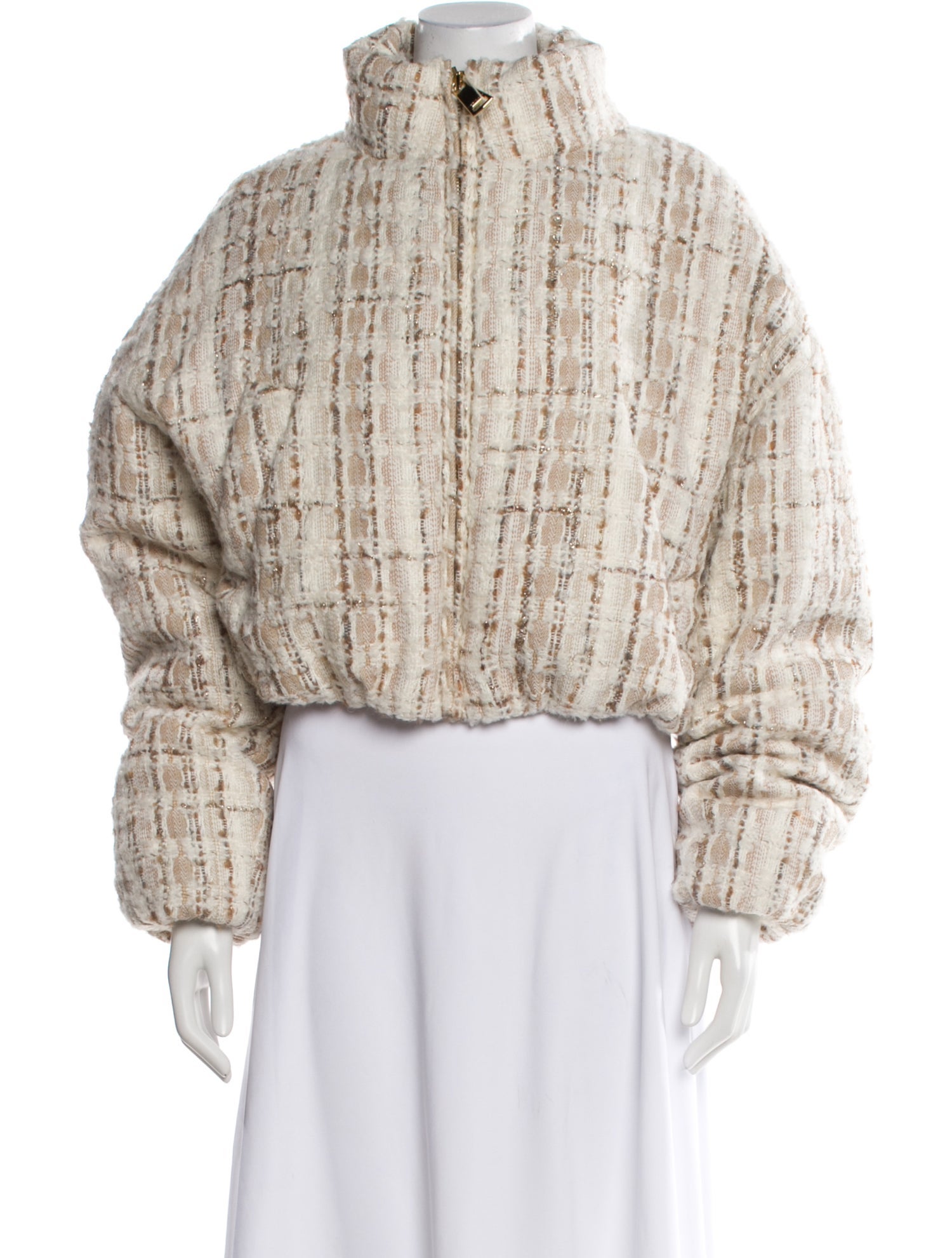 Khrisjoy Wool Tweed Pattern Down Jacket