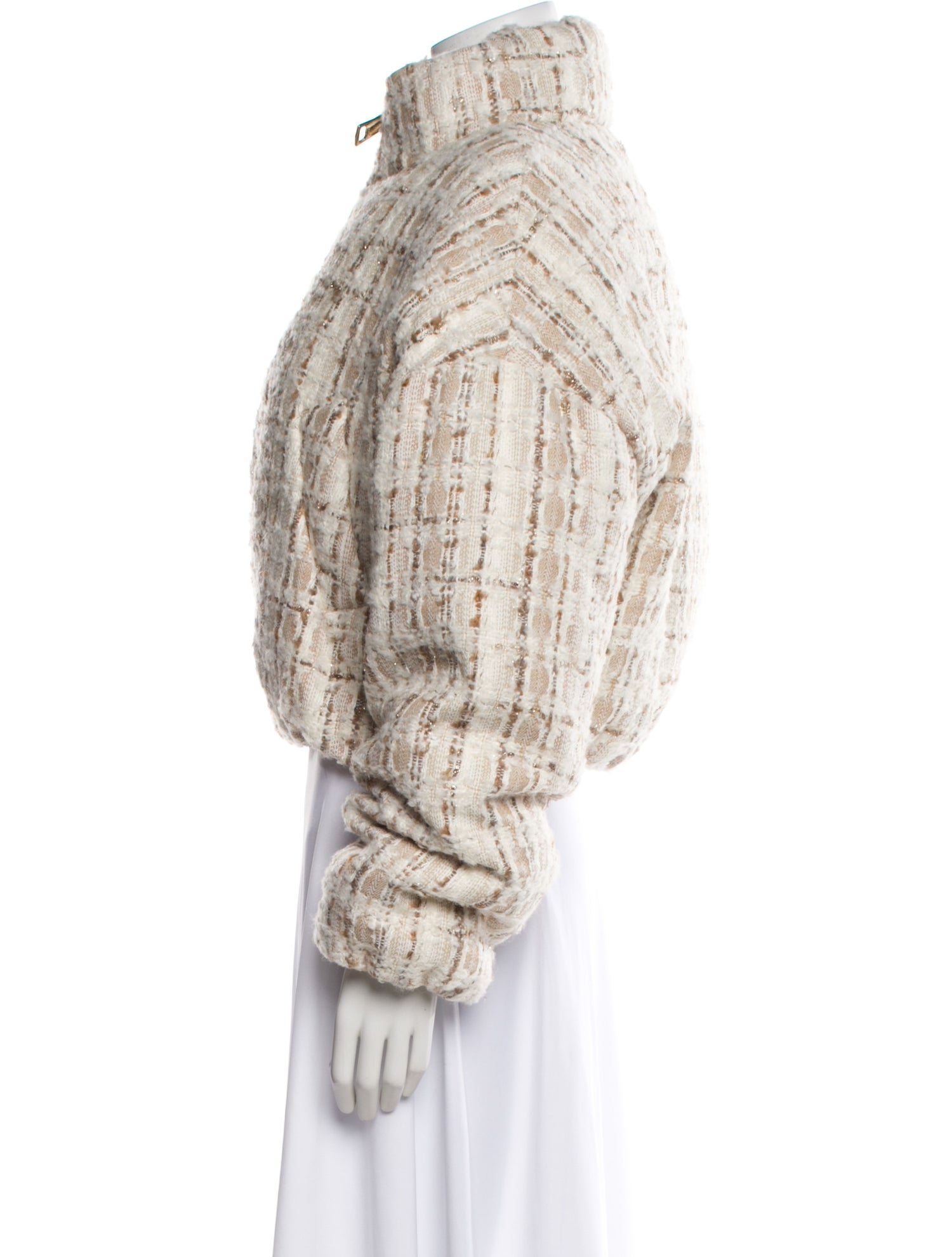 Khrisjoy Wool Tweed Pattern Down Jacket