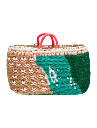 Kilometre Paris Raffia Weekender Bag