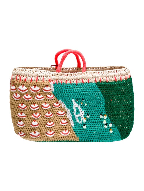 Kilometre Paris Raffia Weekender Bag