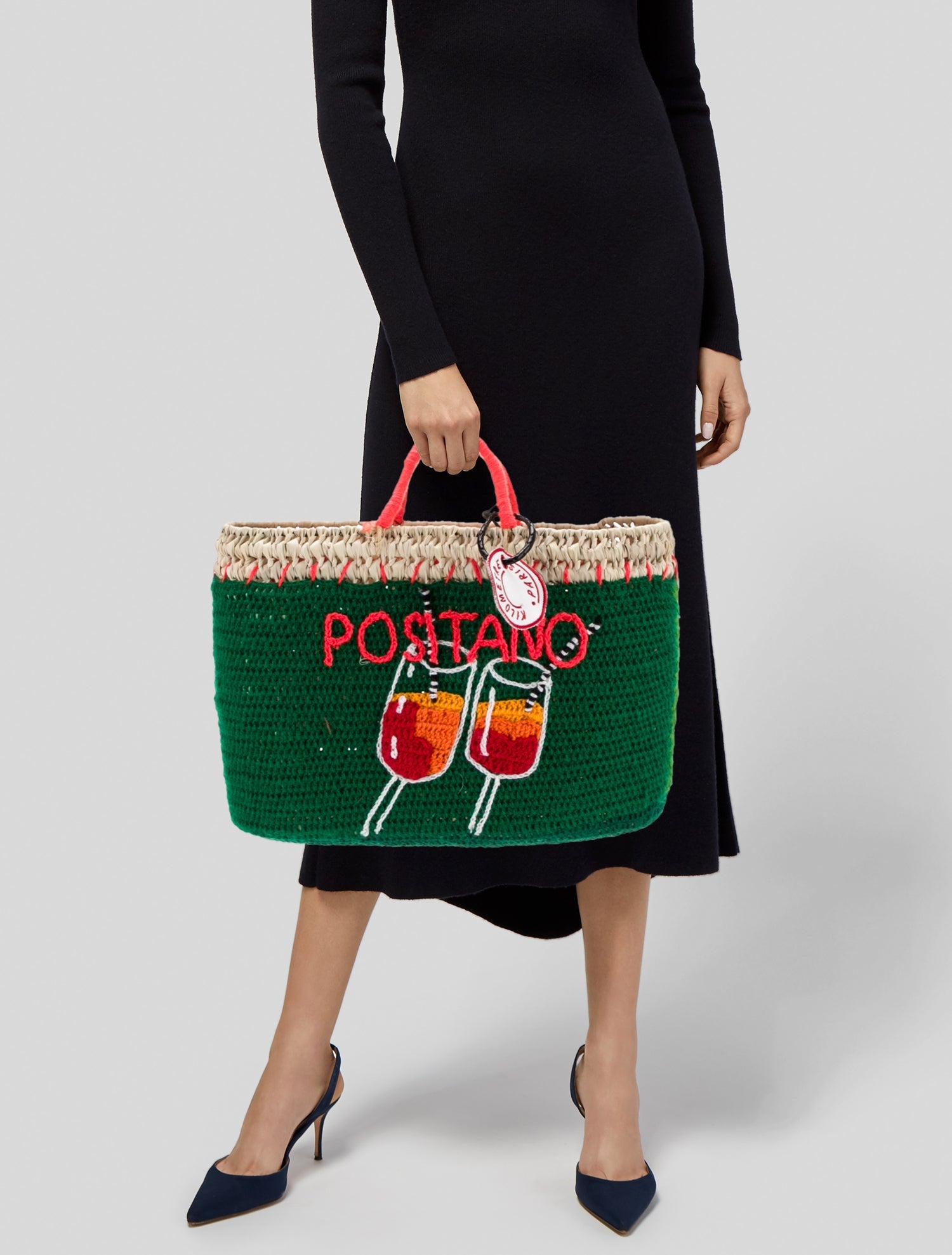 Kilometre Paris Raffia Weekender Bag
