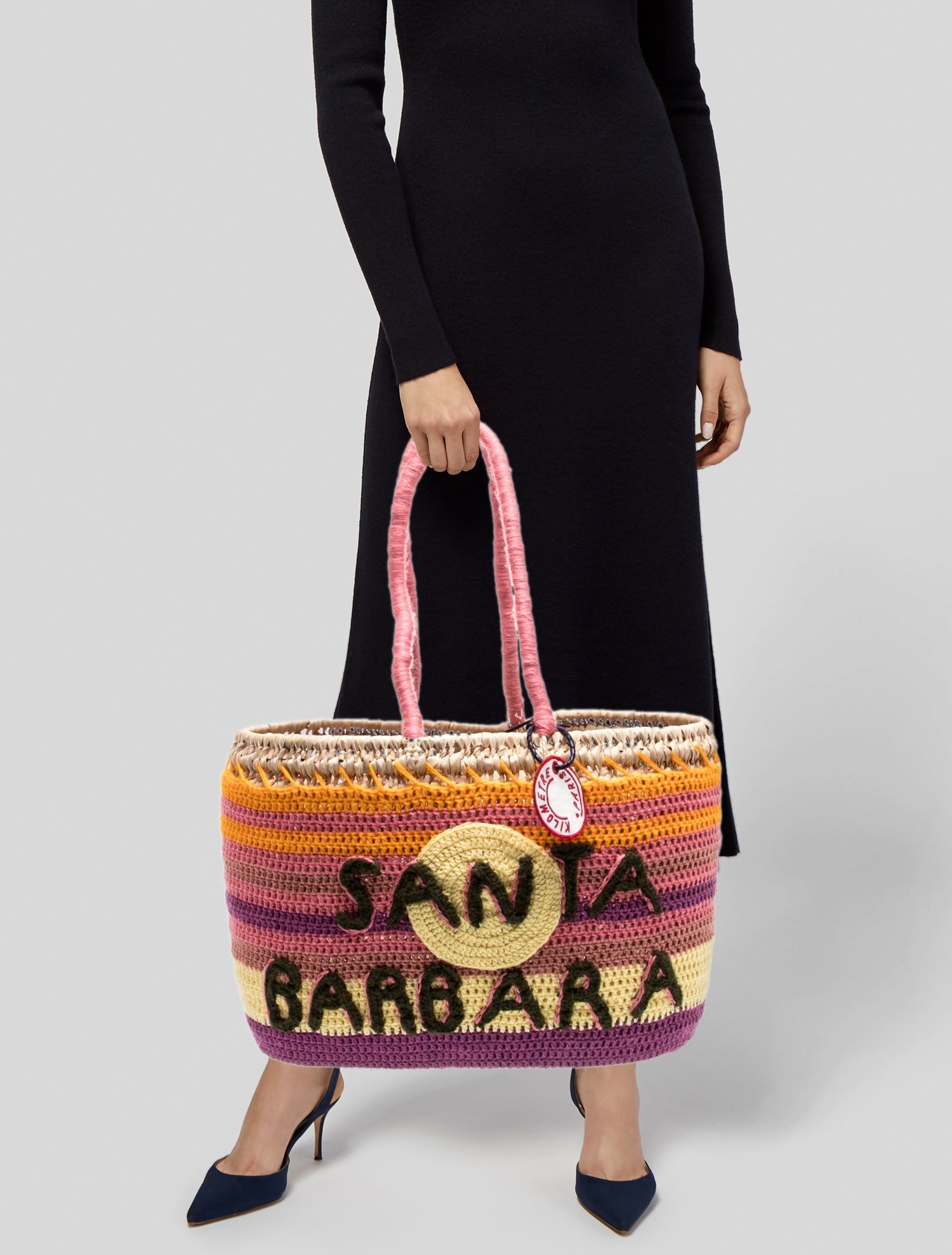 Kilometre Paris Large Knit Tote Bag - Orange Totes, Handbags