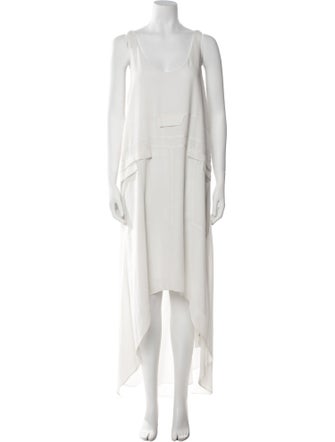 Kimberly Ovitz Scoop Neck Midi Length Dress