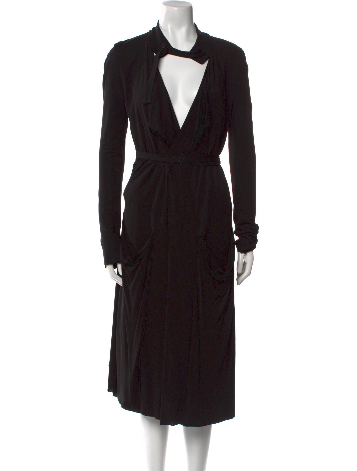 Kimberly Ovitz V-Neck Knee-Length Dress