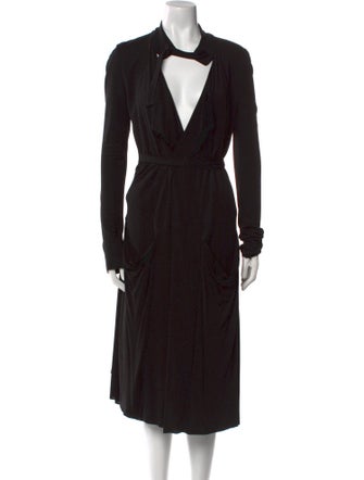 Kimberly Ovitz V-Neck Knee-Length Dress