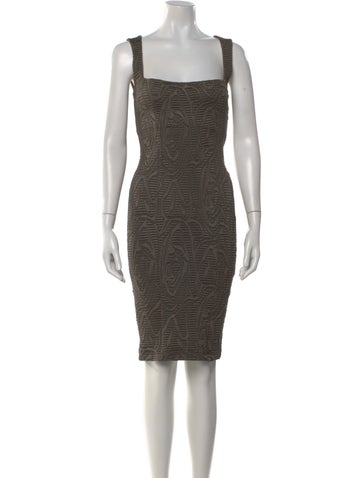 Pre-owned Kimberly Ovitz Patterned Knee-length Dress In Brown