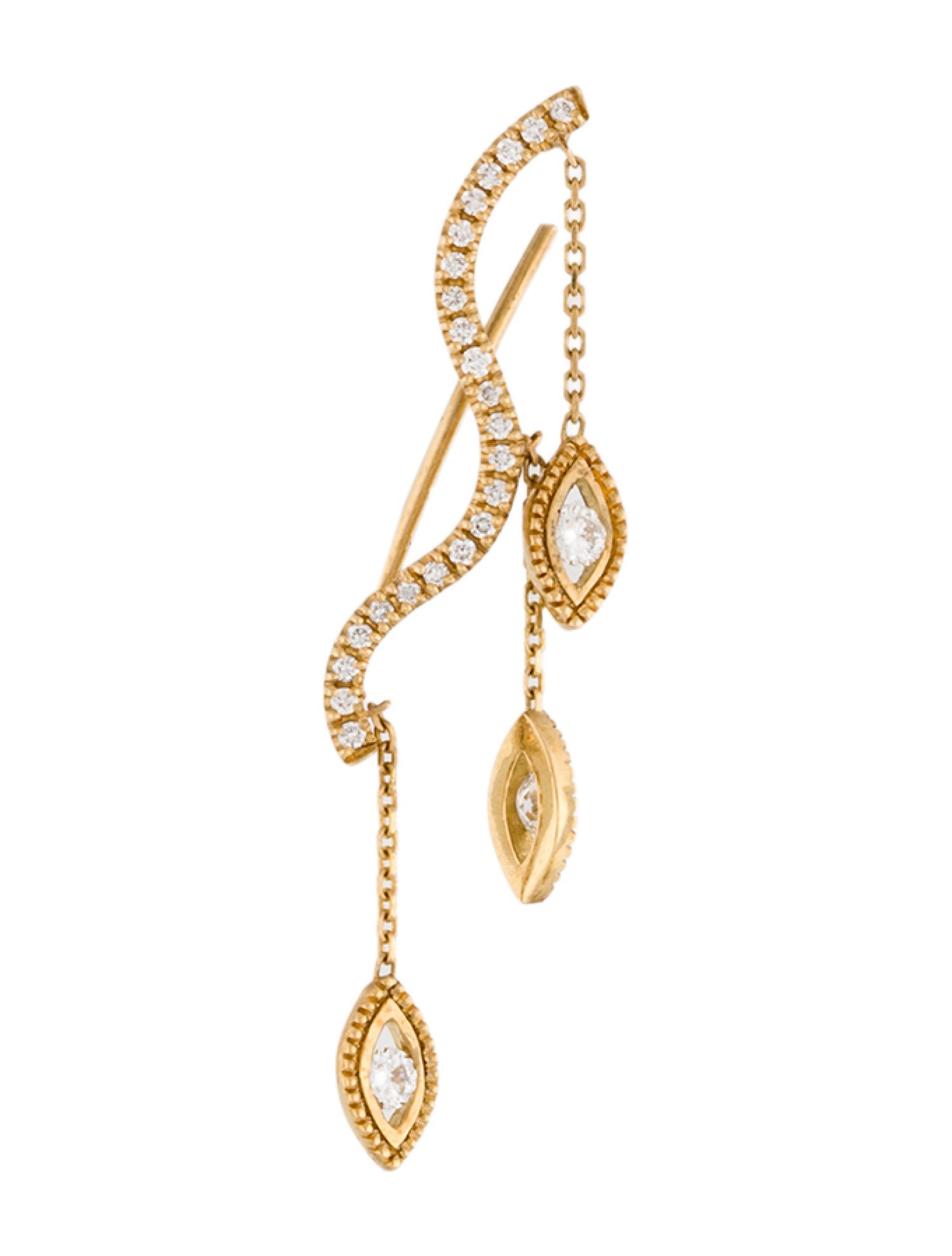 Kimaï 18K Lab-Grown Diamond Felicity Ear Climber Earrings