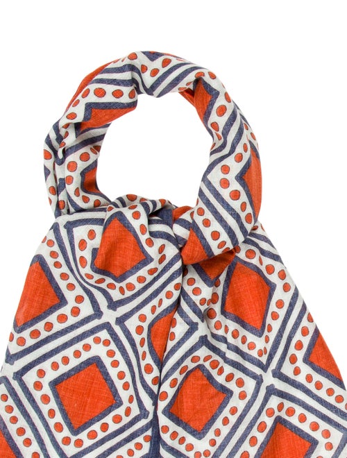 Kiton Printed Fringe-Trimmed Scarf