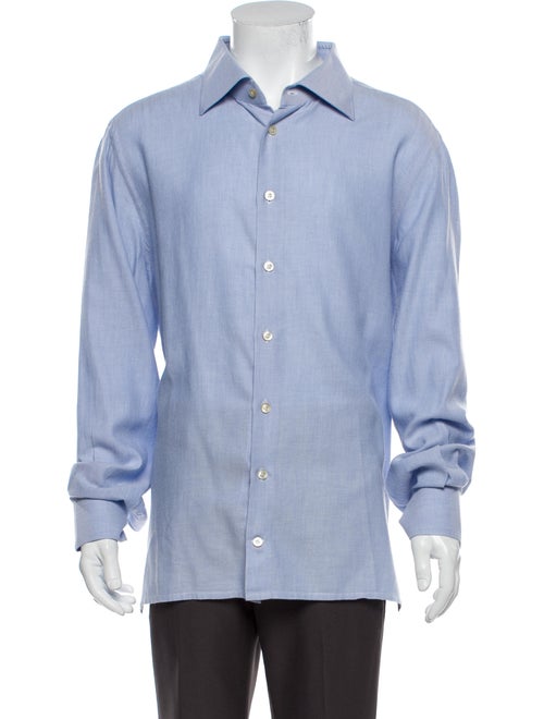 Kiton Long Sleeve Dress Shirt Blue