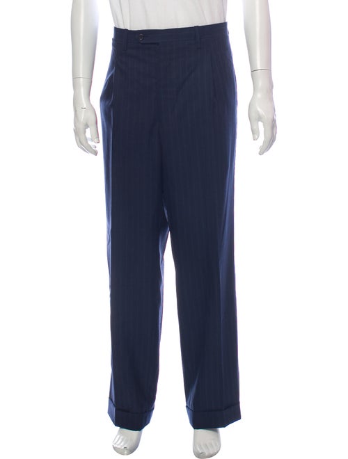 Kiton Striped Pants Blue