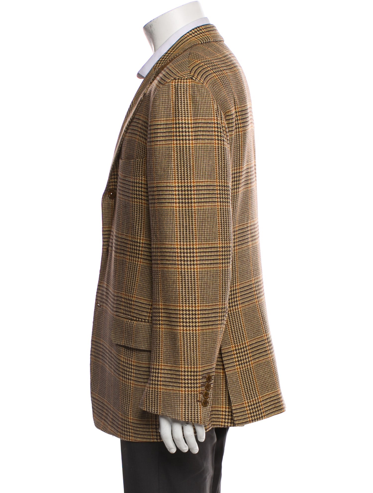 Kiton Cashmere Plaid Print Blazer