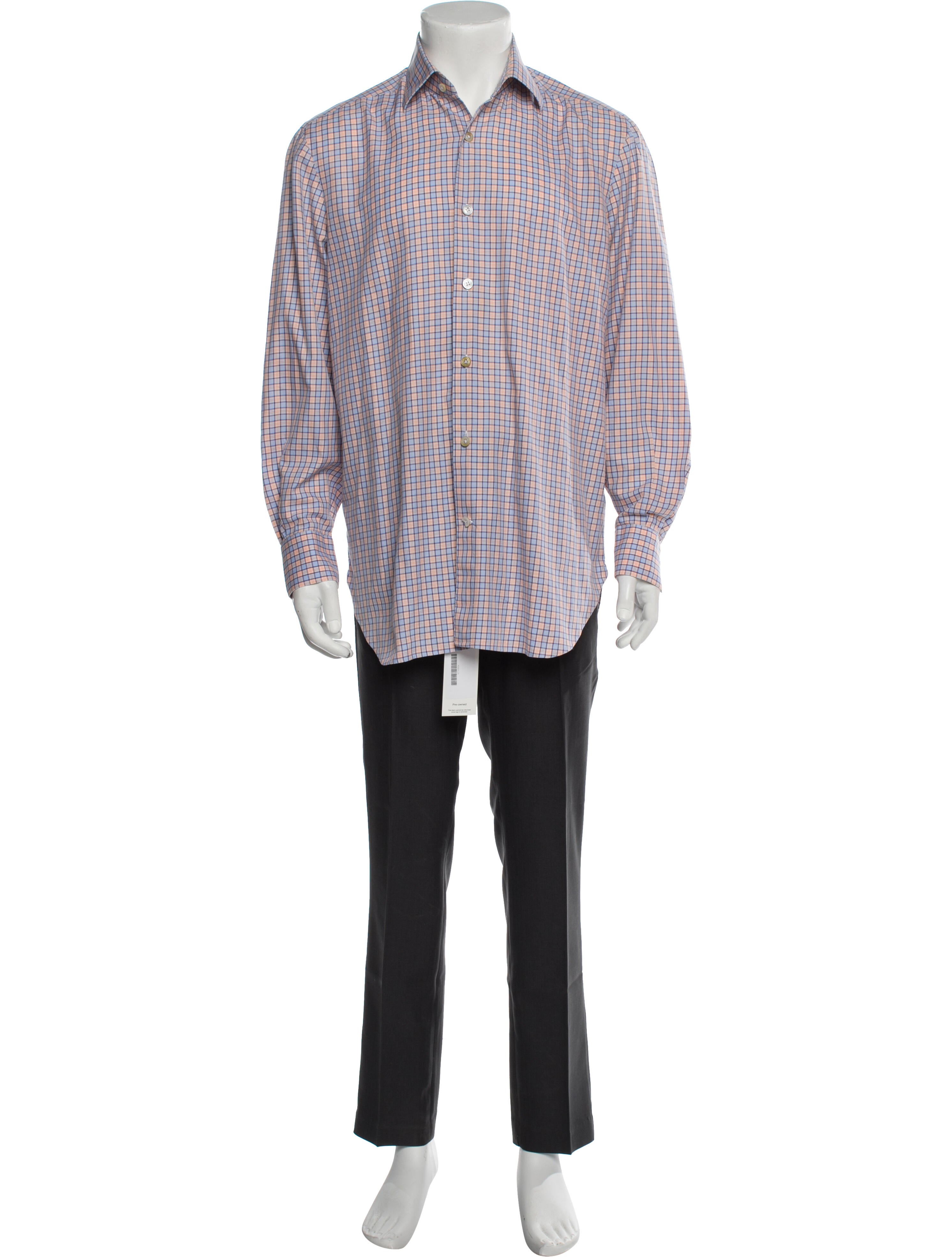 Kiton Plaid Print Long Sleeve Shirt