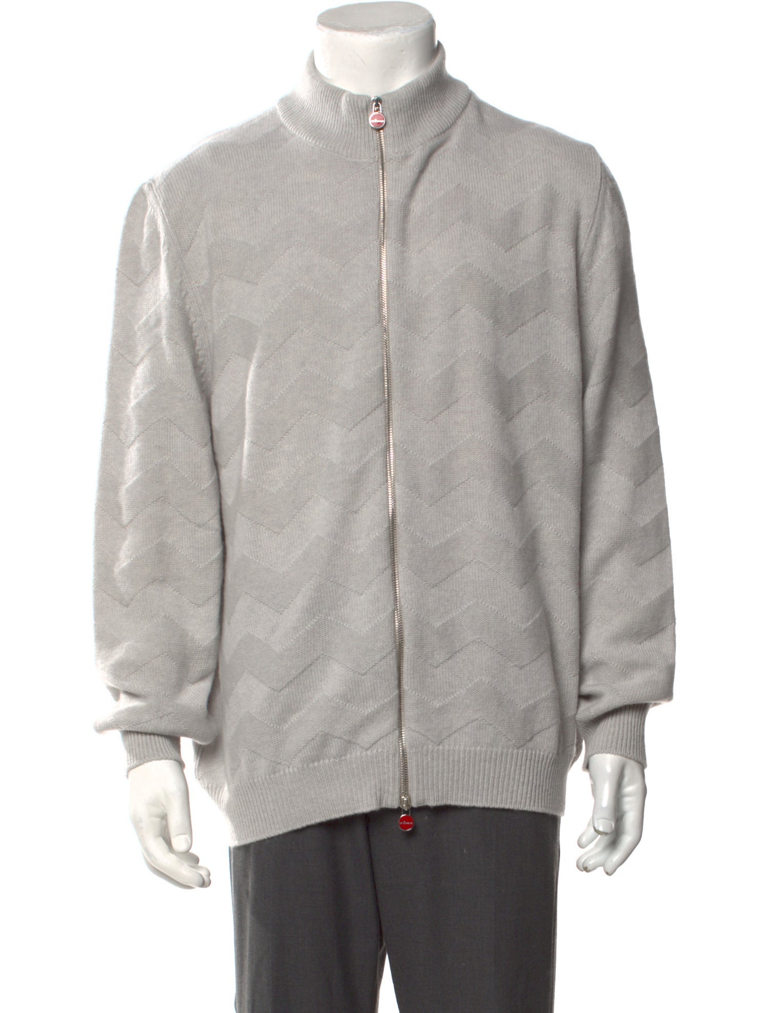 Kiton Cashmere Mock Neck Cardigan