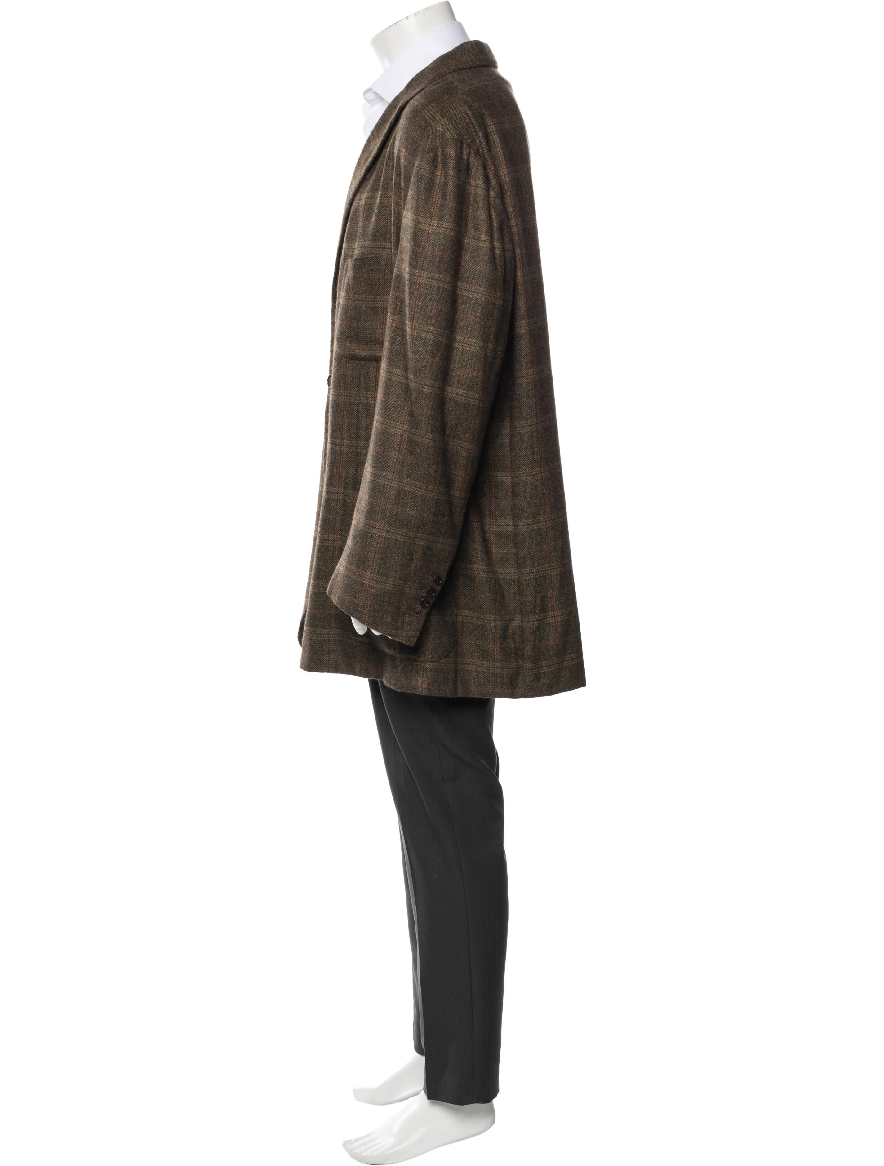 Kiton Cashmere Plaid Print Blazer