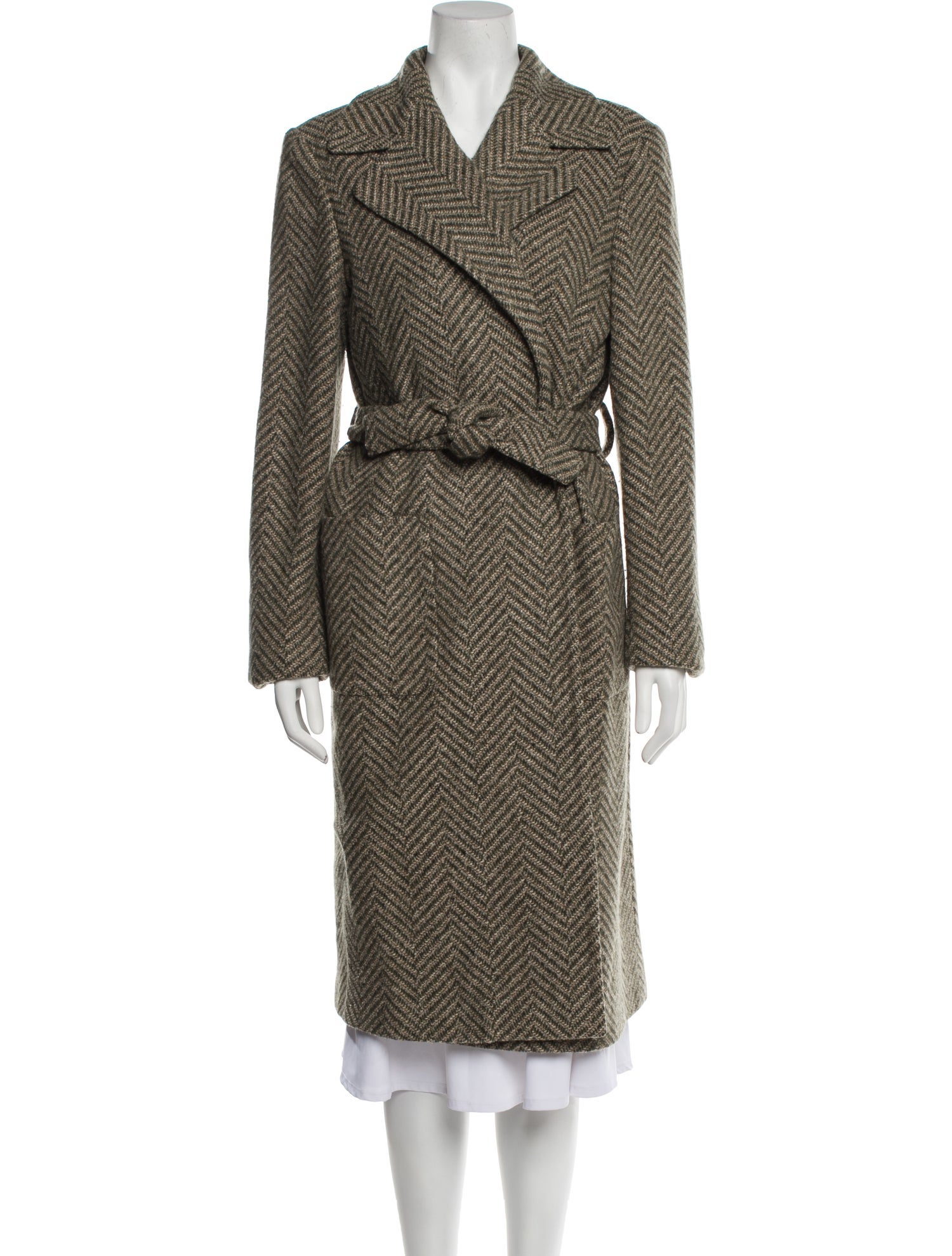 Kiton Tweed Pattern Trench Coat