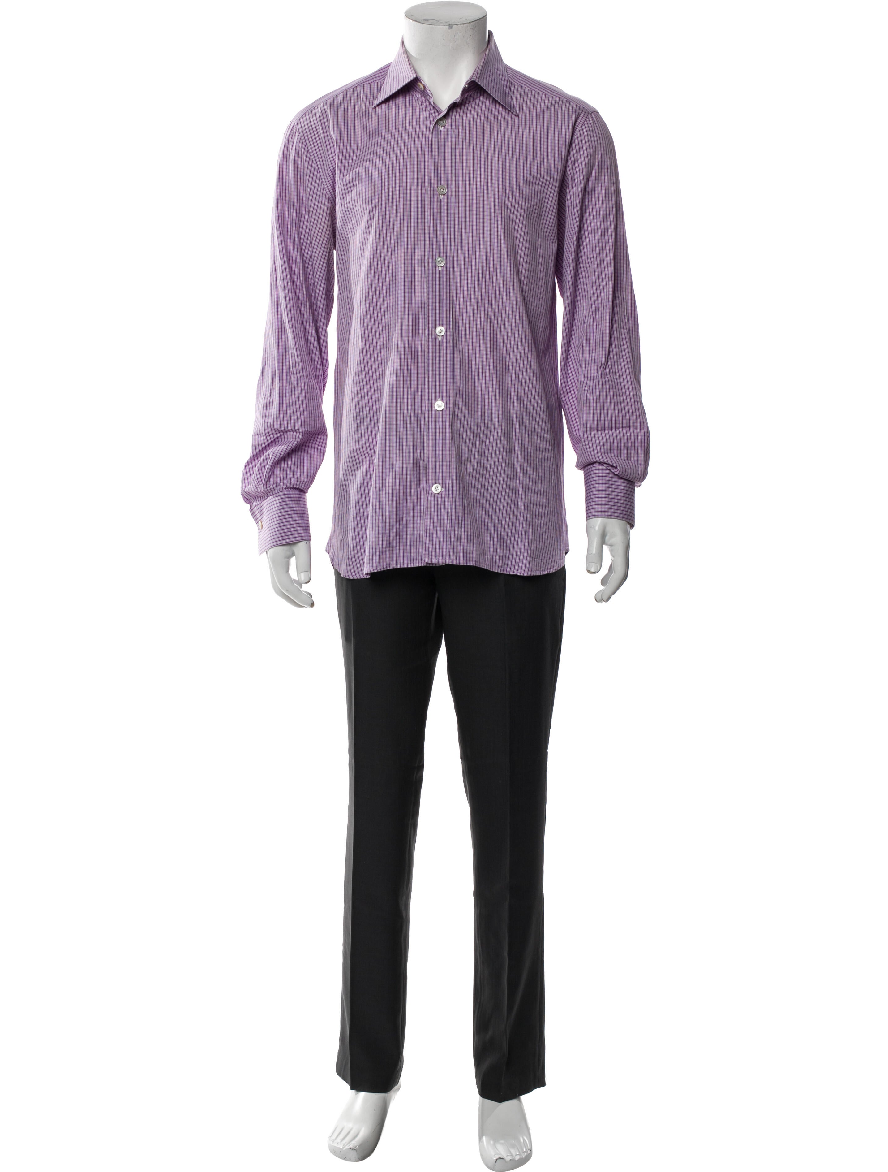 Kiton Plaid Print Long Sleeve Shirt