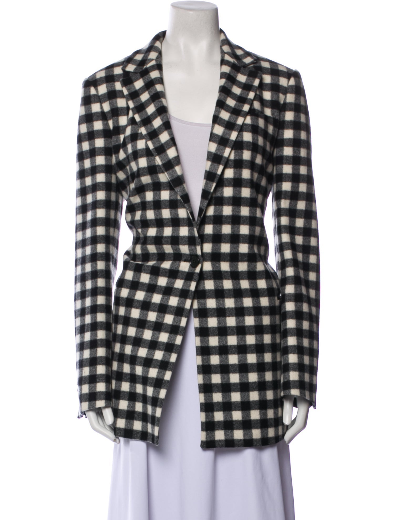 Kiton Virgin Wool Plaid Print Blazer