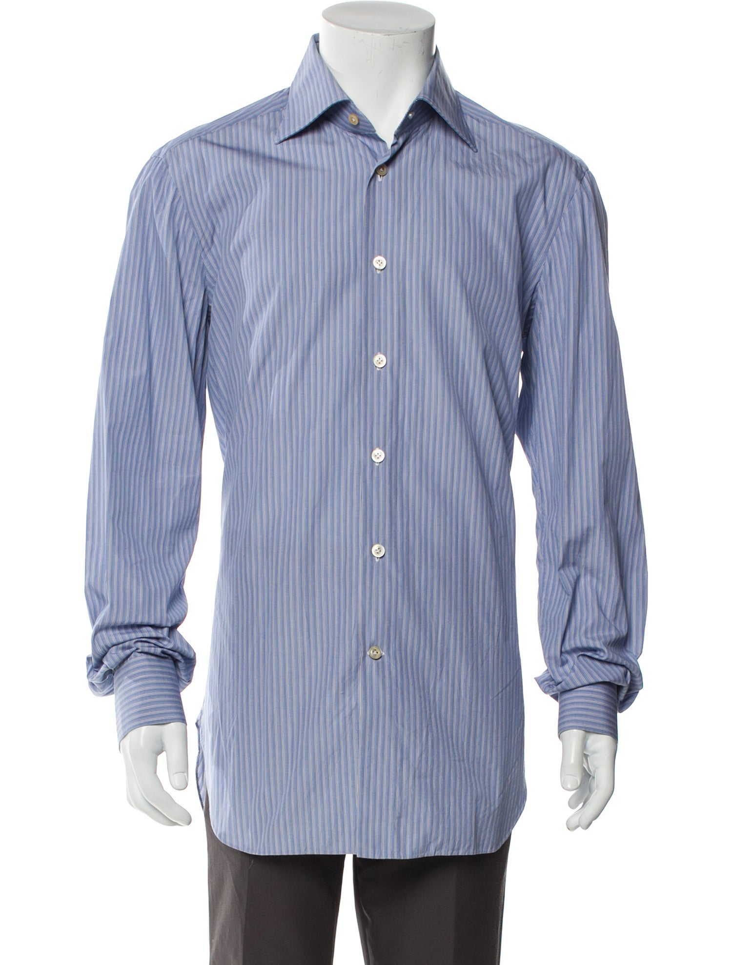 Kiton Striped Long Sleeve Dress Shirt
