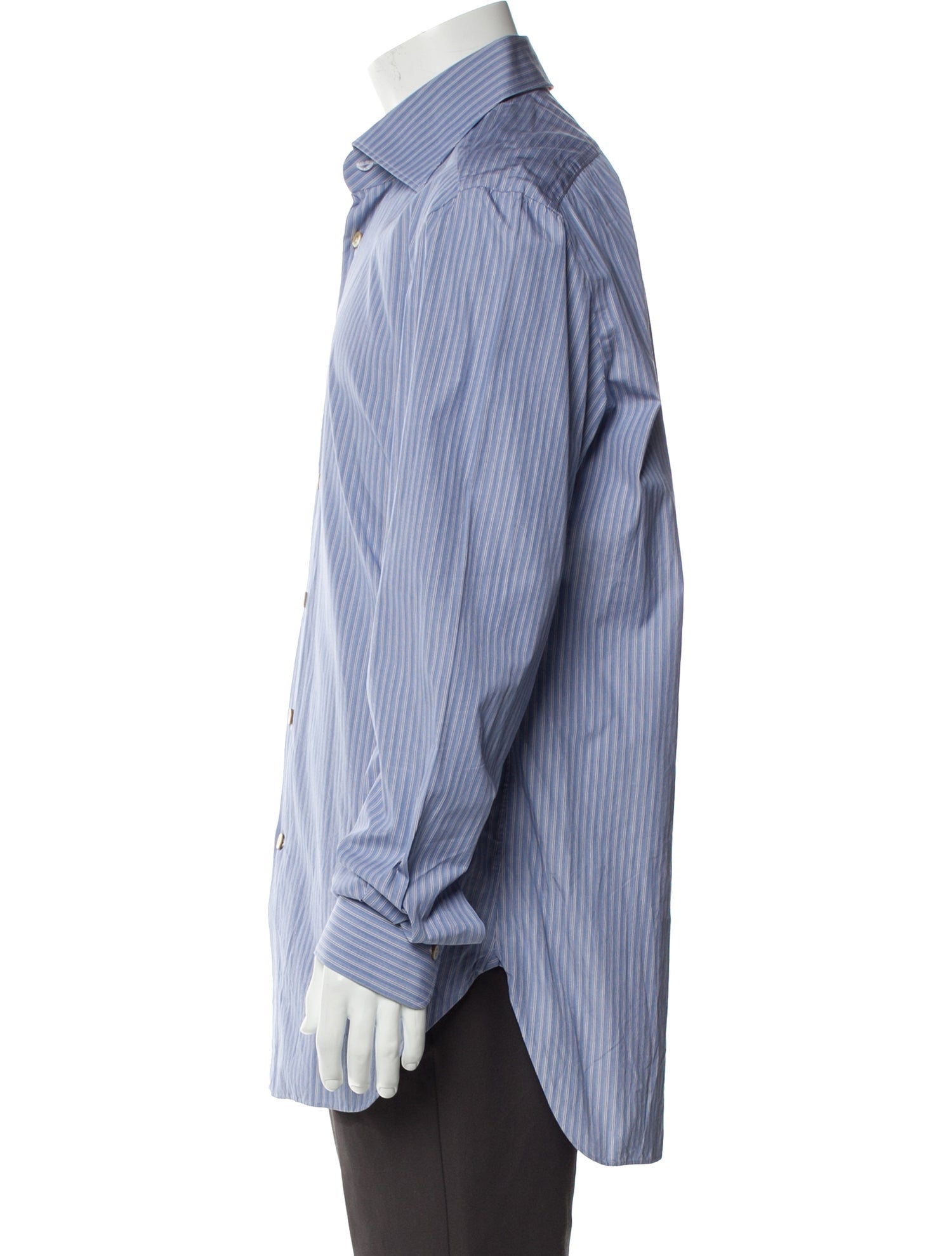 Kiton Striped Long Sleeve Dress Shirt