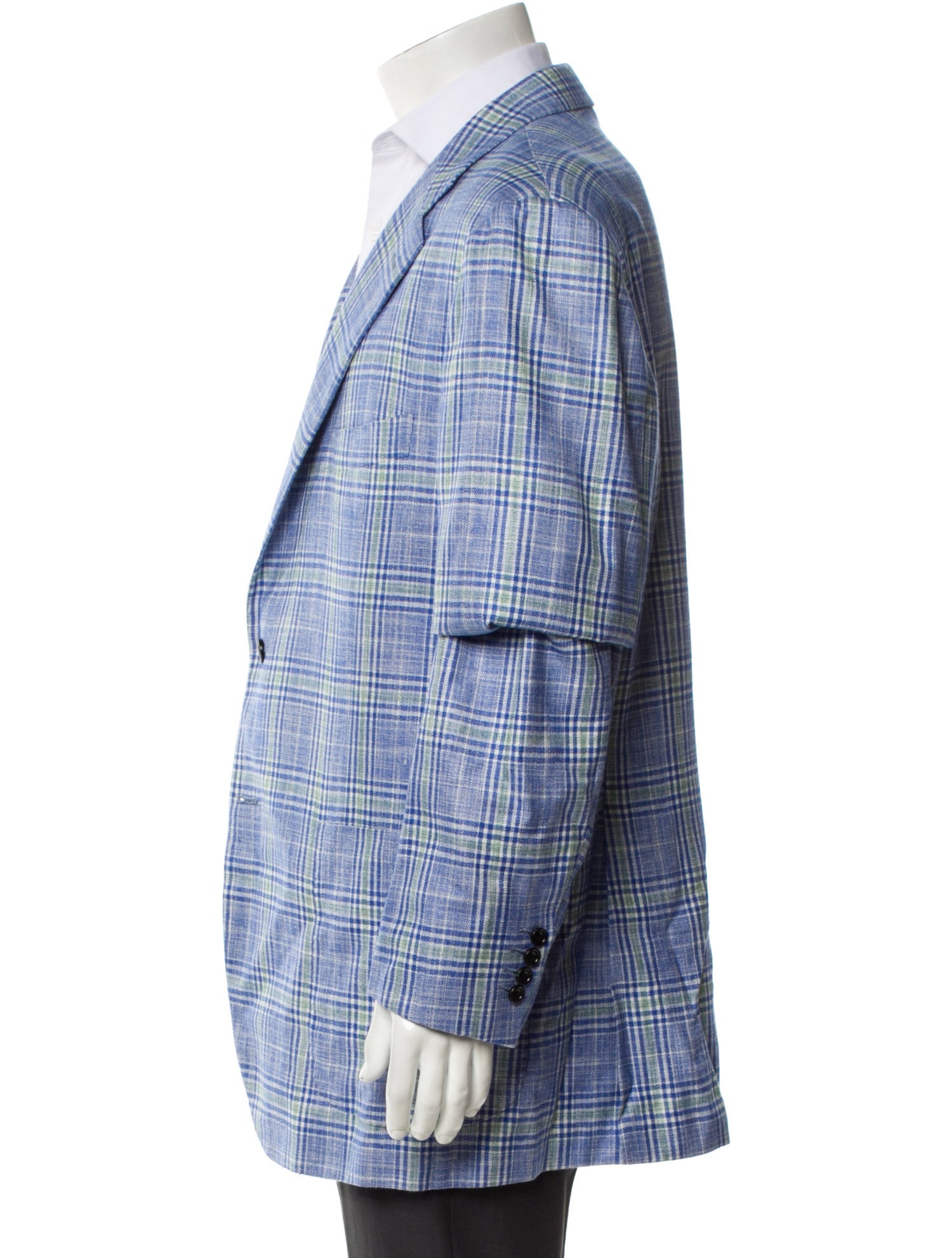 Kiton Plaid Print Blazer