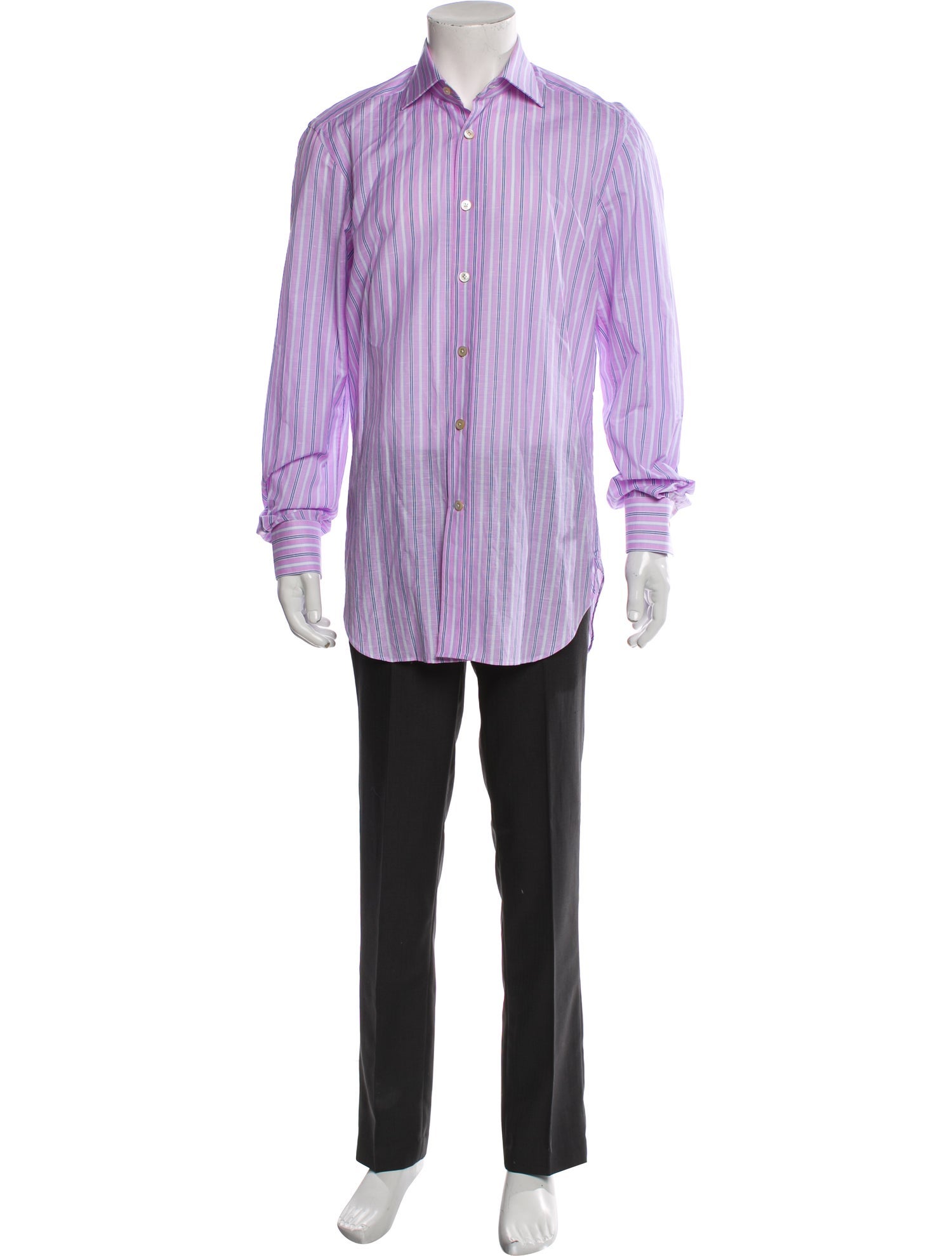 Kiton Striped Long Sleeve Shirt