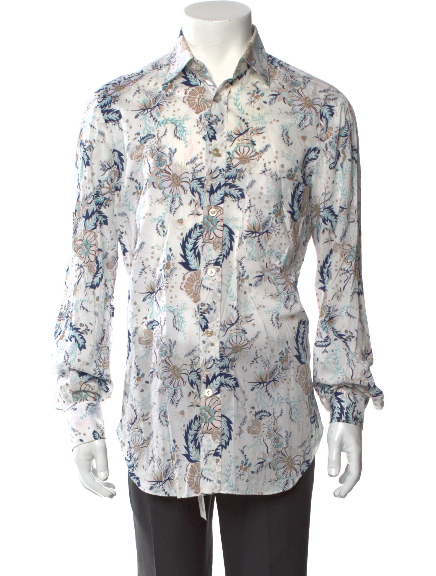 Kiton Floral Print Long Sleeve Shirt