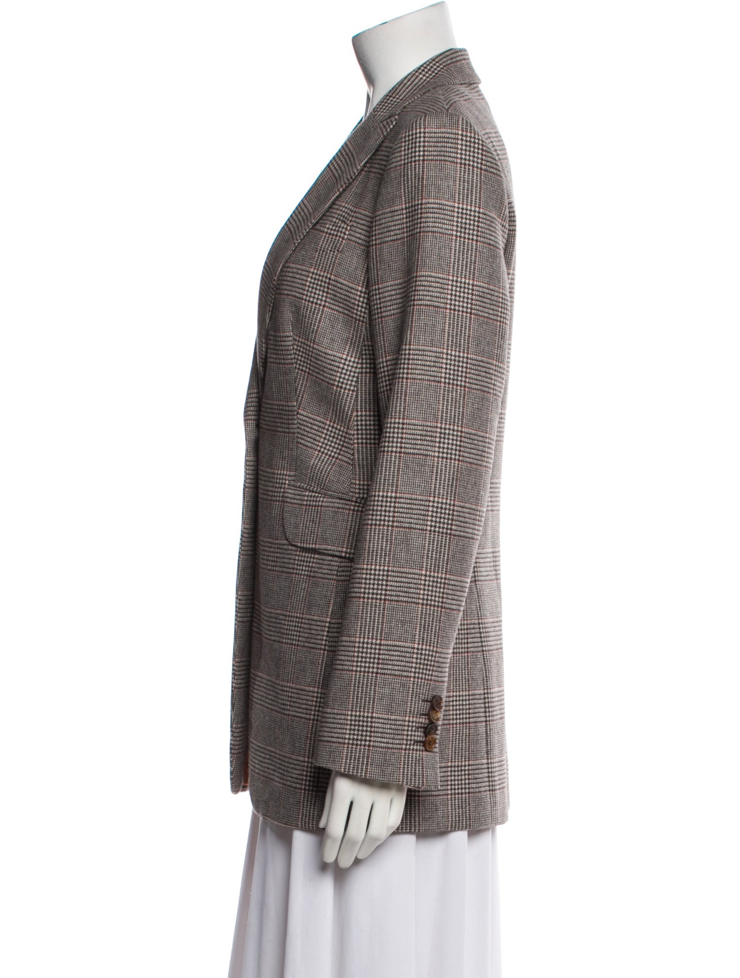 Kiton Wool Plaid Print Blazer