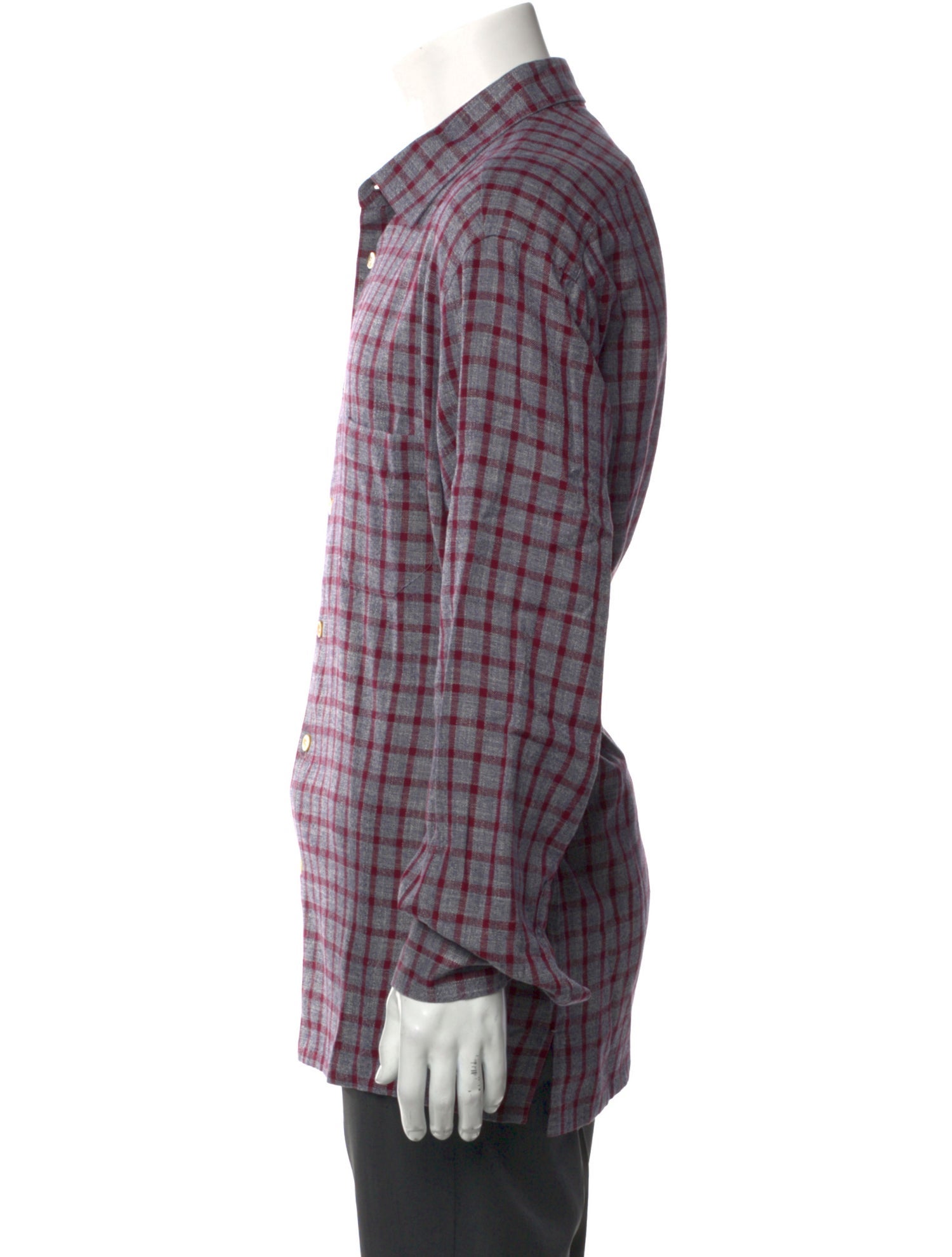 Kiton Plaid Print Long Sleeve Shirt