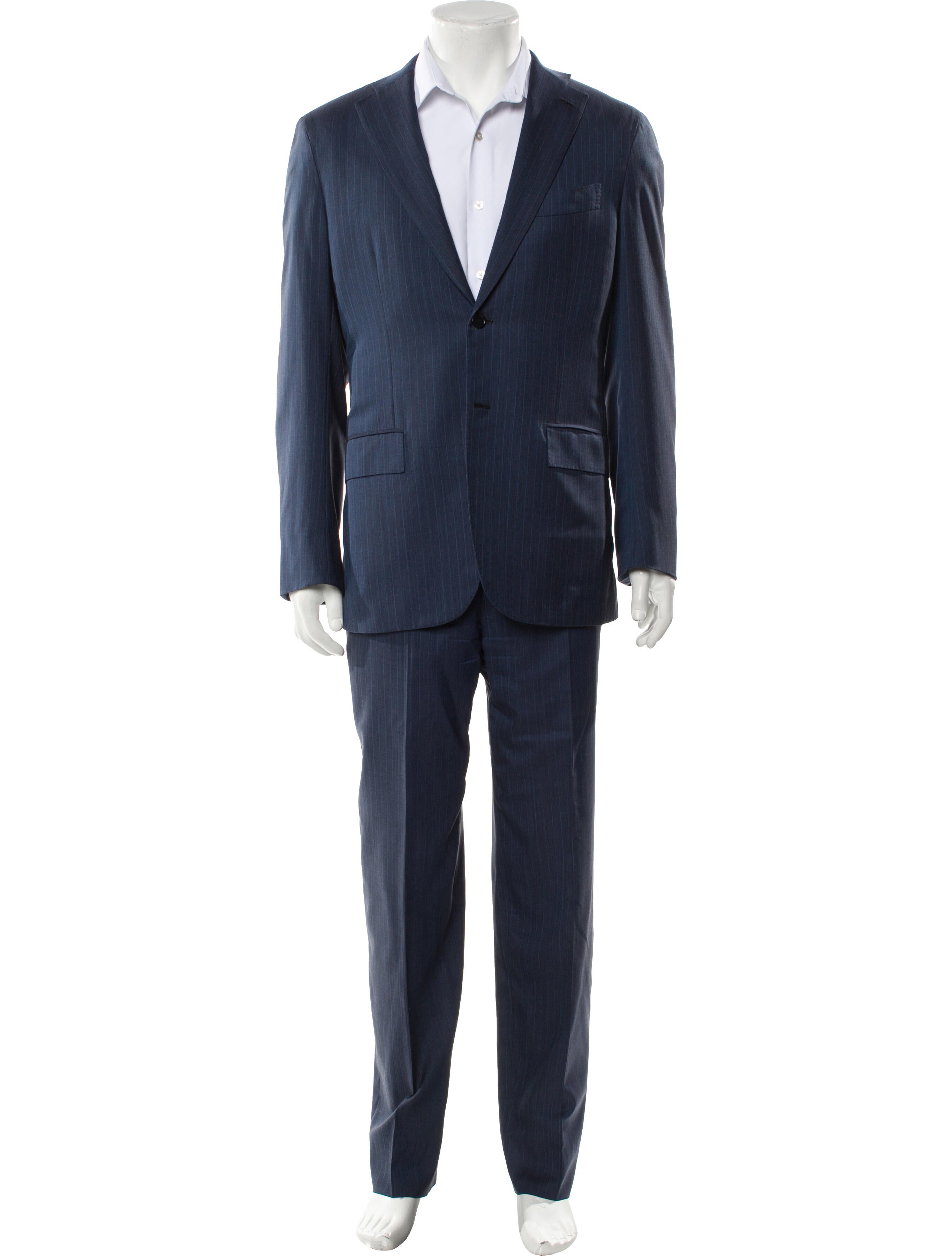 Kiton Wool Striped Two-Piece Blazer