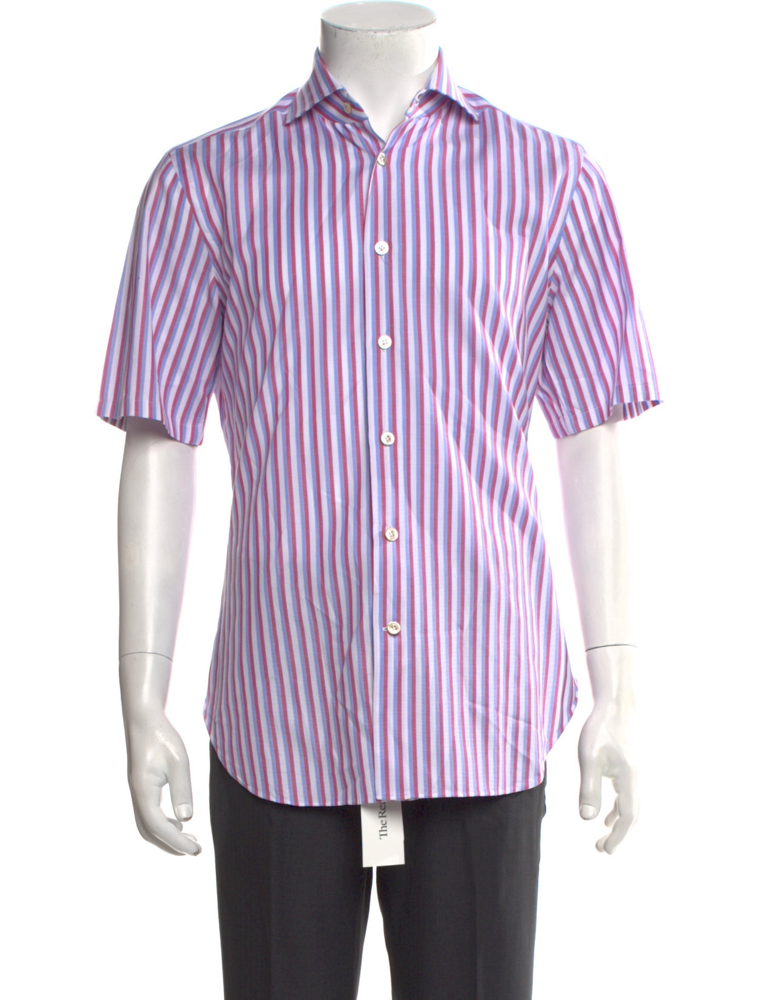 Kiton Striped Short Sleeve Shirt