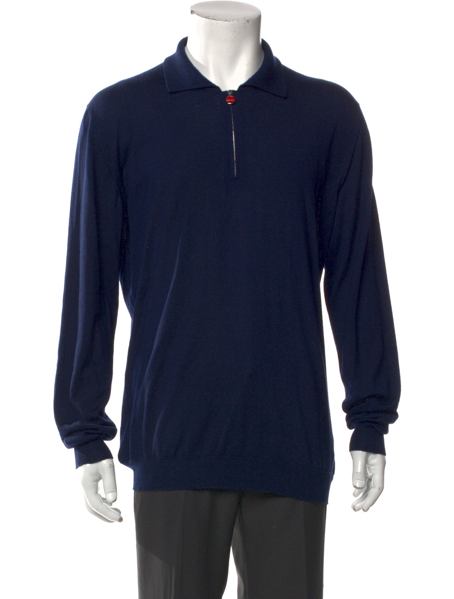 Kiton Cashmere Collar Polo Sweater