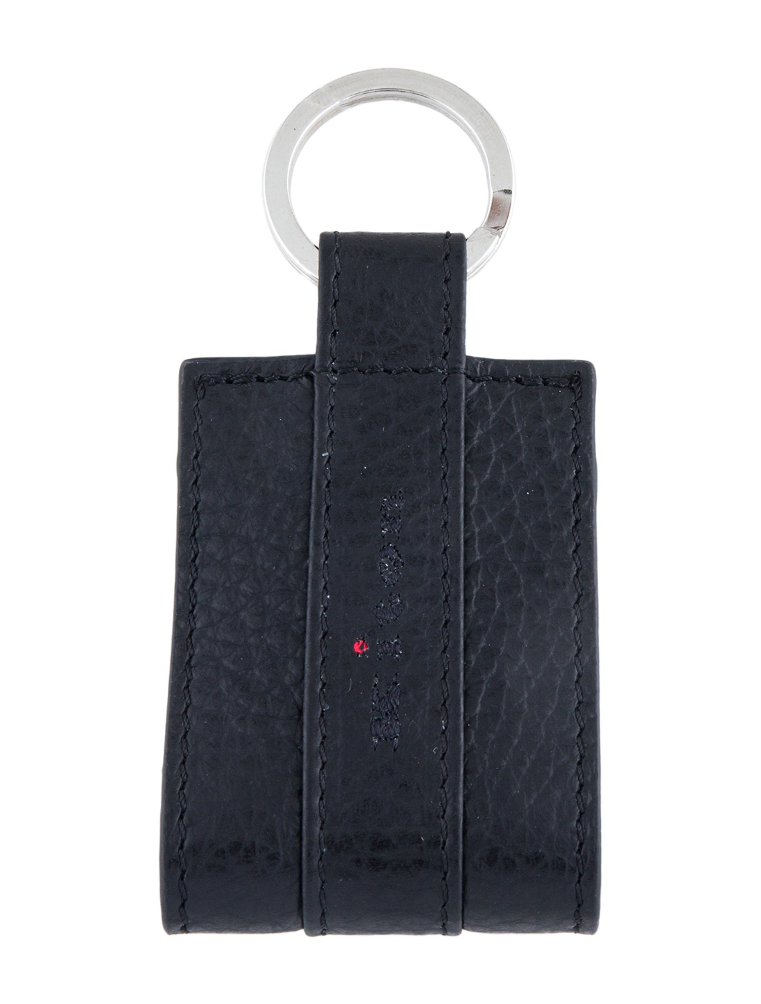 BRAND NEW SUPREME BLACK PENDANT WITH CALF LEATHER KEYCHAIN